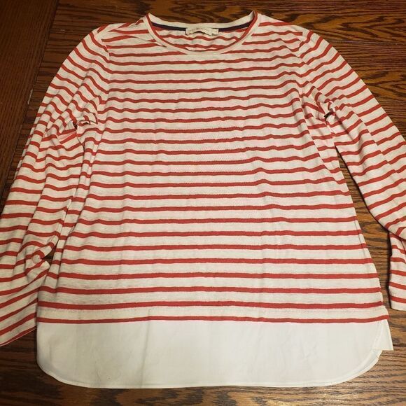 Tory Burch striped linen jerset tshirt red&white s - Picture 3 of 6